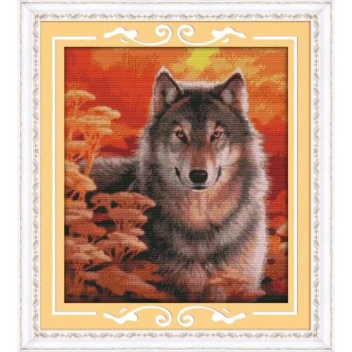Everlasting Love Christmas Autumn Wolf Chinese Cross Stitch Kits Ecological Cotton Counted Stamped 11 New Store Sales Promotion