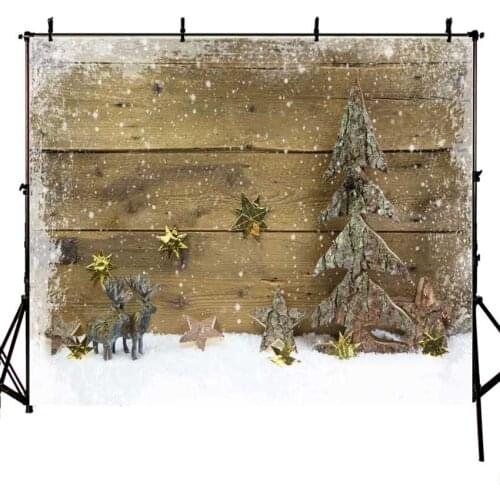 DAWNKNOW Wood Wall Vinyl Photography Background For Baby Star New Fabric Polyester Backdrop For Wedding Photo Studio ST426