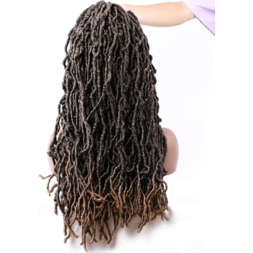 YiHan Nu Locs Crochet Hair 24 Inch Soft Locs Crochet Hair Bobbi Nu For Women Natural Color Ombre Curly Dreadlocks Hair Extension