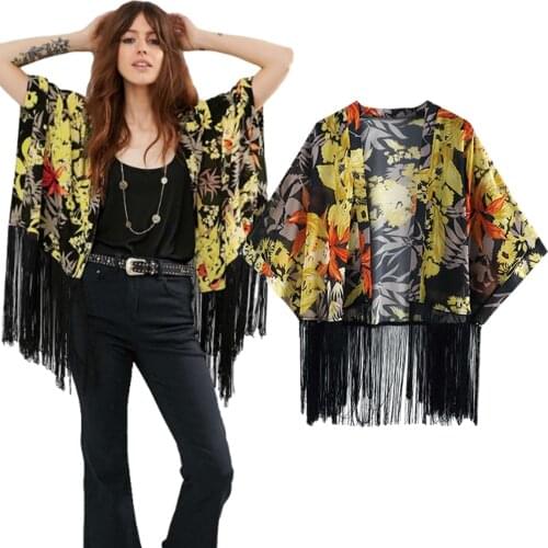 Civer Ups Fr Womens Swimwear Sexy Swimsuit Tunic Print Chiffon Cardigan Sunscreen Coat Beach Cover Up Bikini Blouse Tops Smock