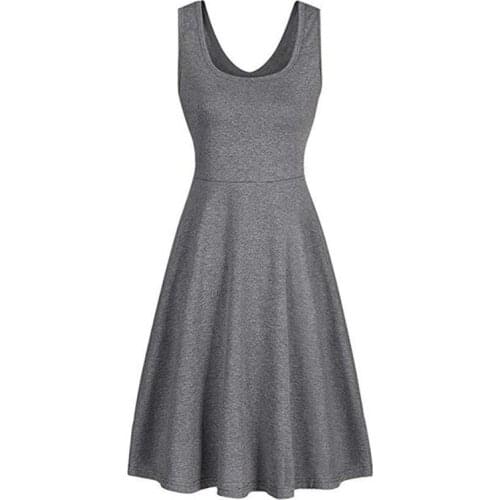 2021 Summer New Vest Dress Women Sexy Sleeveless Solid O-Neck Multicolor A-Line High Waist Female Casual Pleated Dress Vestidos