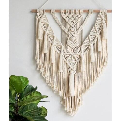 1pcs/lot Home Wall Hangings Art Tapestry Creative Ornament Handmade Cotton Rope With Tassel For Room Decorations