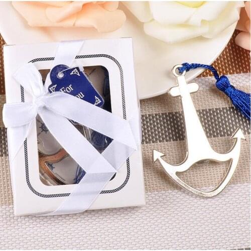 100 pcs Wedding Favors Cute Boat Anchor Shape Opener Sailing Boat Anchor Bottle Opener Wedding/Birthday Gift Party Favor