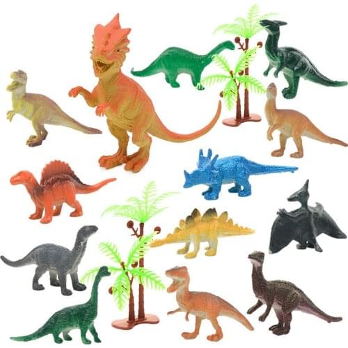 15Pcs Simulation Dinosaur Jurassic Wild Life Model Toy Set Solid Figurines Educational Toy For Kids Boy Children Birthday Gift