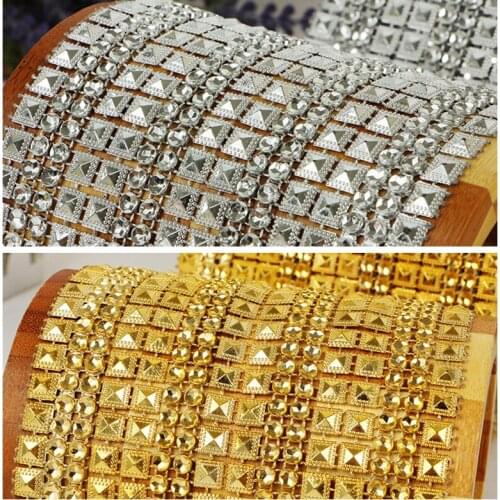 16 Rows Diamond Rhinestone Mesh Tape Roll Ribbon Bling Bling Wrap Bulk For Wedding Cakes Party Supplies Wedding DIY Decorations