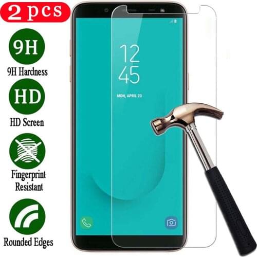 2Pcs tempered glass for samsung Galaxy A6 A7 A8 2018 protective film phone screen protector A5 2017 on the glass smartphone