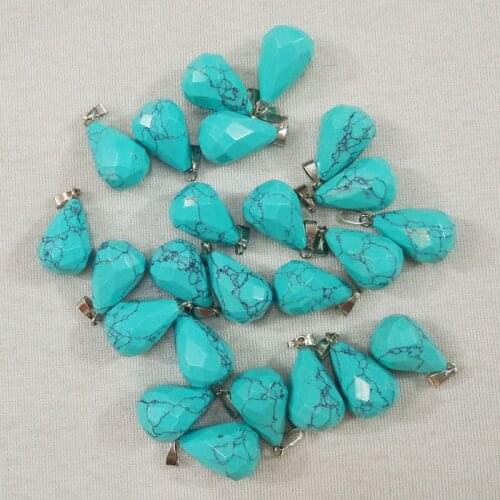 2018 Fahsion stone Water Drop rhombus floating charms pendants For jewelry making 24pcs/Lot Wholesale Free shipping