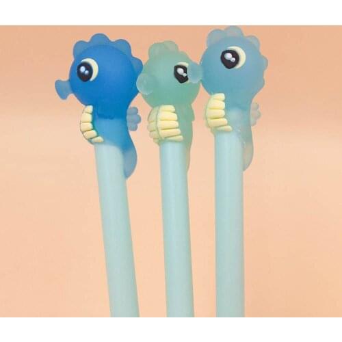 2Pcs/lot Kawaii Cute Gel Pen Cartoon Seahorse School Office Supplies Stationery Gel Pen Creative Gift