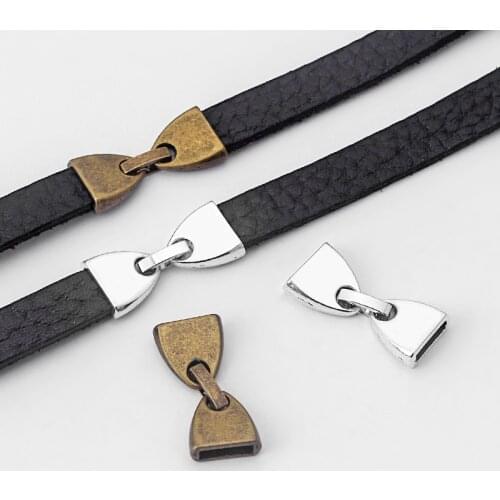 3 Sets 10*2mm Hook Snap flat Clasp connector Fit 10mm Flat Leather Cord DIY Jewellery Findings accessories