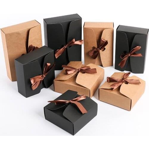 30Pcs Black Cardboard Packaging Boxes Jewelry Boxes Multiple Sizes Aircraft Gift Box Black Handmade Soap Packaging Boxes