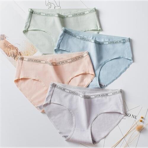 4/5/PCS WOMEN Breathable Low Waist Cotton Ladies Panties Briefs Girls Seamless