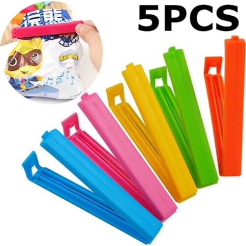 5pcs/lot Portable New Kitchen Storage Food Snack Seal Sealing Bag Clips Sealer Clamp Plastic Tool 301-0432