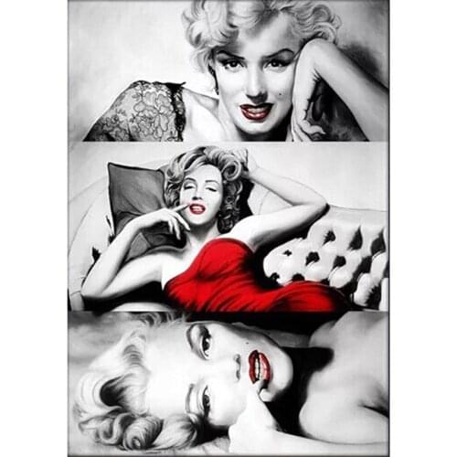 5D DIY Diamond Painting Full Square Drill Rhinestone Embroidery Marilyn Monroe Cross Stitch Mosaic Arts Home Decor Wall Sticker