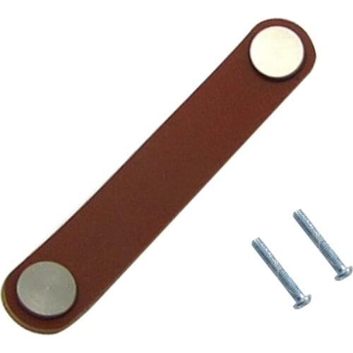 6pcs PU Leather Handles Cabinet Drawer Dresser Closet Replacement Suitcase Handle Pulls