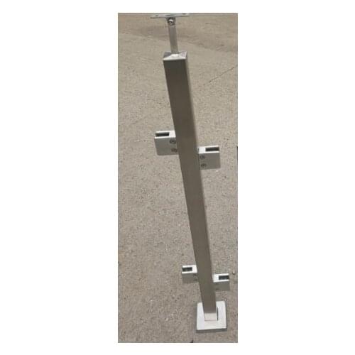 Freeshipping 950mm Height Double Side 304# Satin finished Square Glass Clamp Flat Surface Staircase Parts Pole Pillar Baluster