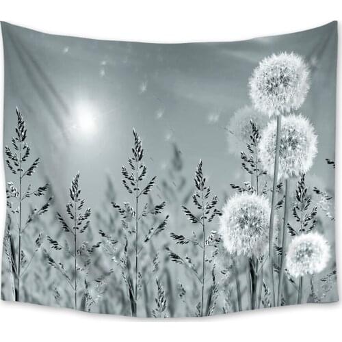 Dandelion Flower Moonlight Large Tapestry Wall Hanging Bohemian Beach Mat Polyester Blanket Yoga Mat Home Bedroom Art Carpet