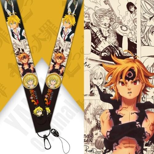 Keychain The Seven Deadly Sins Meliodas Mobile Lanyard Wristband Anime Peripheral Ribbon Long Lanyard