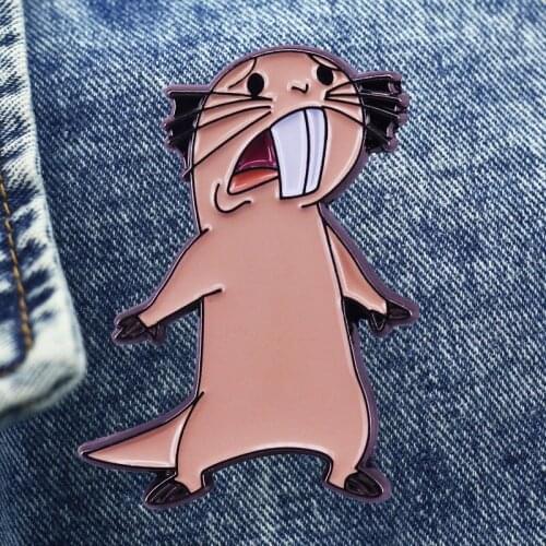 Cute Hamster Paint Cartoon Brooch Metal Enamel Lapel Badge Collect Denim Jacket Backpack Pin Children Fashion Jewelry Gifts