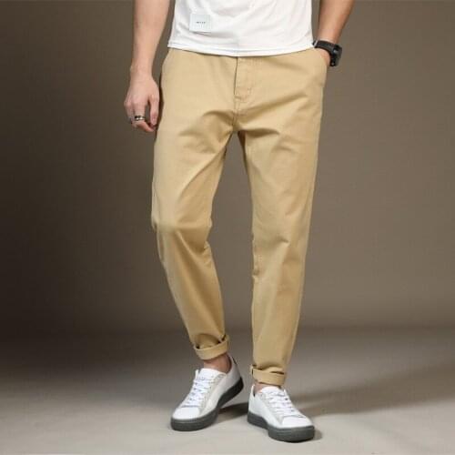 Casual Pants Men 2020 Summer Mens Large Size Cotton Casual Pants Mens Fashion Large Size Loose Solid Color Cropped Pants