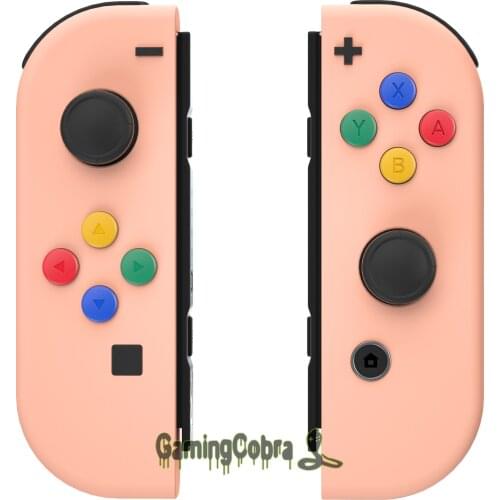 Mandys Pink Soft Touch Controller Housing Shell Case With Colorful Buttons Repair Kits for NS Switch Joy-Con