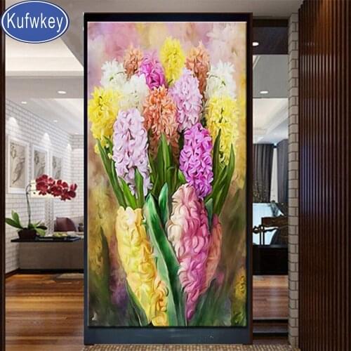 DIY Picture Of Rhinestone Lavender Bouquet Diamond Embroidery beautiful flower Diamond Painting Full Square Mosaic large