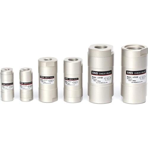 G1/8" 1/4" 3/8" 1/2" 3/4" 1" Port Female Thread Straight One Way Air Pneumatic Check Valve LCV-06/08/10/15/20/25