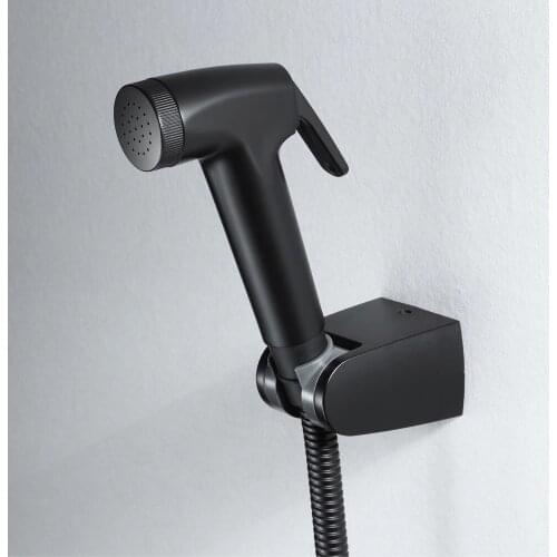 Hot selling Black Bathroom toilet Shower head set Handheld shower spray nozzle set with 1.5m hose ABS plastic holder