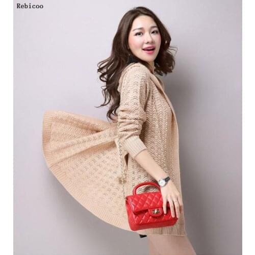 Sweater Cardigan Large Size 4XL Womens Spring Wild Was Thin Round Neck Sweater Mid-length Loose Shawl elegant Sweater Coat