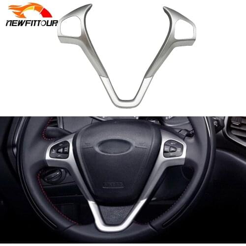 Car Steering Wheel Cruise Control Switch Button Frame Panel Cover Trim For Ford Fiesta Mk7 Mk8 ST Ecosport 2013 2015