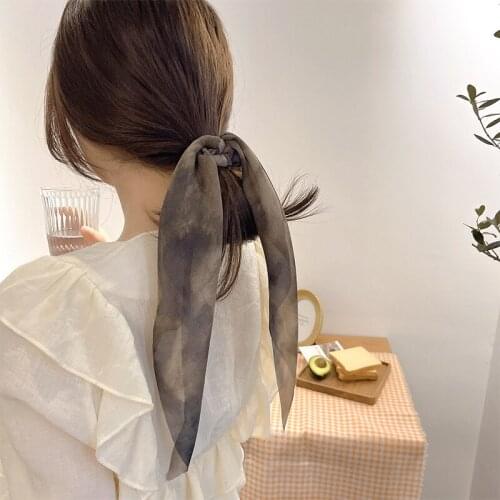 Korean Version Of The New Hair Band Girl Tying Hairtied Hair Streamer Bowknot Head Rope Silk Scarf Retro Hair Ring Ancient Style