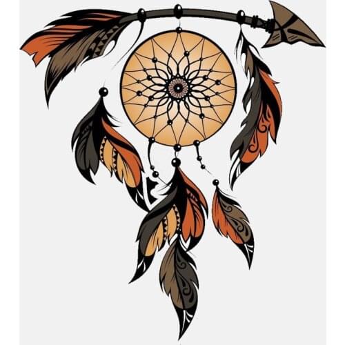 Hot Sell Personality Car Stickers Dreamcatcher with Feathers Accessories Motorcycle Sunscreen Waterproof PVC 16cm *14cm