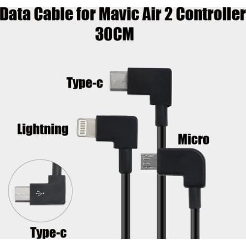 Mavic Air 2 Controller OTG Data Cable Type-C to Micro USB IOS Lightning 30CM For DJI Mavic Air 2 Table Holder Data Cables Parts