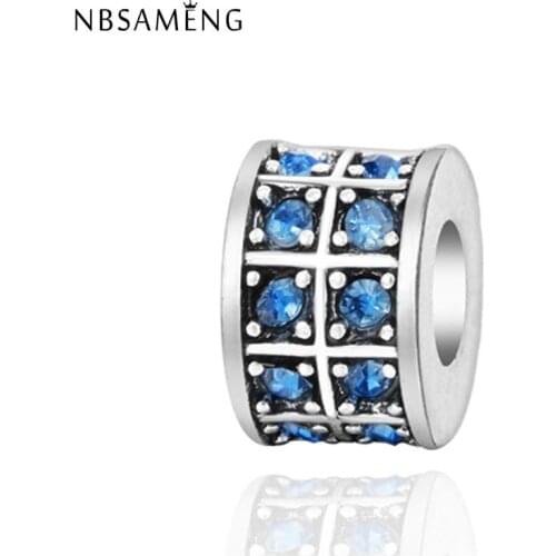 Trendy silver Plated Crystal Spacer Clip Diy Beads Charm Fit Original Charms Bracelets & Bangles Women Diy Jewelry 2018