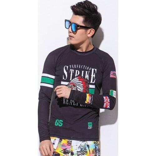 Mens Long Sleeve wetsuit Shirt black Swimwear surfing shirt male rash guard swimming tops water sports shirts dive skin