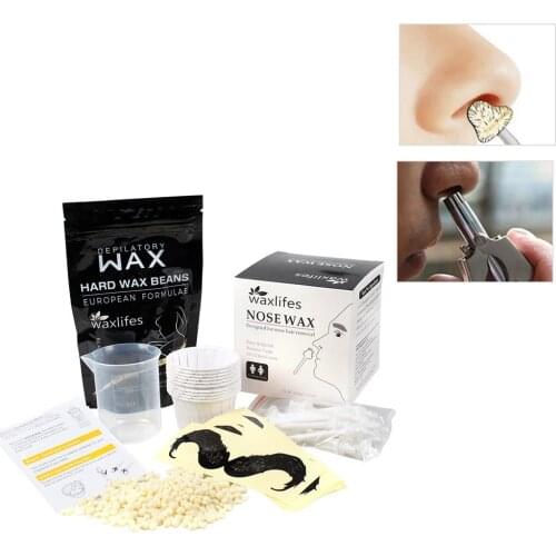 Gentle yet Non-Irritating Painless Effective Nose Wax Kit for Men Women Nose Hair Trimmer Waxing Kit Removal Nose Ear Wax Kit