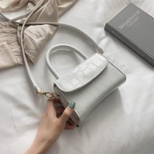 2020 New Small Chain Handbag Small Bag Pu Leather Hand Bag Solid Color One Shoulder Portable Simplicity Versatile Trend