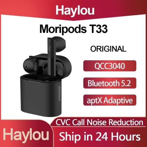 Original Haylou MoriPods T33 TWS Qualcomm QCC3040 True Wireless Earbuds aptX adaptive AAC Earphone Bluetooth V5.2 Hifi Headset