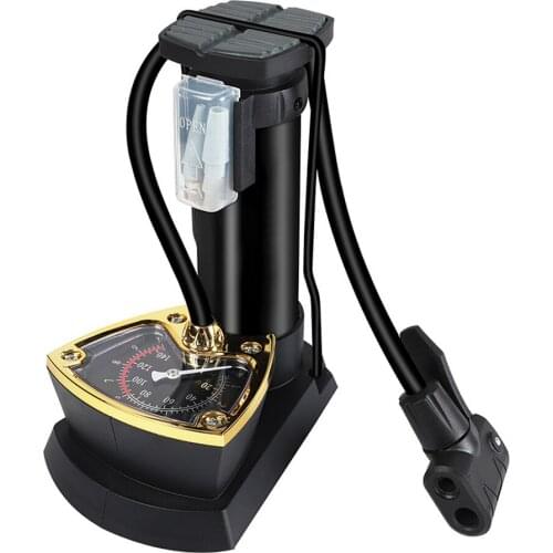 140 PSI High Pressure Foot Pump Bicycle Pump MTB Road Bike With Gauge Hose Cycling Floor Air Inflator Fits Presta Schrader Valve