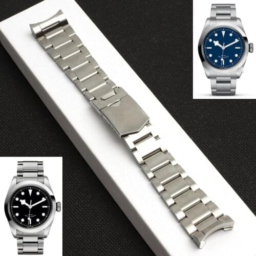 TOP Quality 316L Stainless Steel Silver Watch Band Straps watchbands For Tudor Black Bay 22mm strap