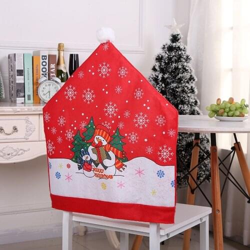 Christmas Decoration Chair Cover Ski Old Man Snowman Chair Cover Christmas Home Decoration Chair Cover