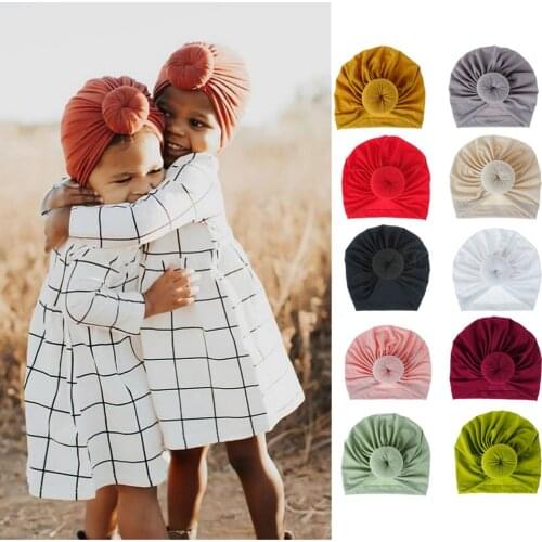 Baby Accessories For Newborn Toddler Kids Baby Girl Boy Turban Cotton Beanie Hat Winter Cap Knot Solid Soft Hospital Caps