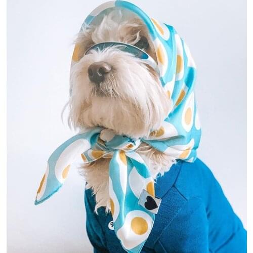 INS Korean Dog Scarf Pet Saliva Towel Method Fighting Turban Corgi Square Scarf Dog Decorations