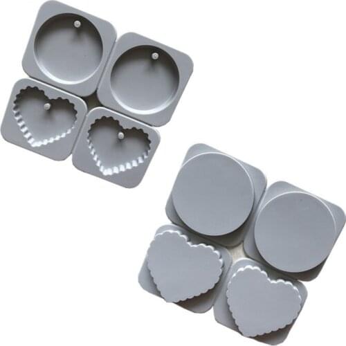 Diy Silicone Love Heart Round Aromatherapy Wax Mold 4 Cavity Perfume Soap Resin Craft Mould Handmade Tool Candle Mold Silicone