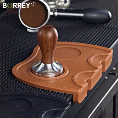 BORREY Silicone Coffee Tamper Holder Double Coffee Tamper Mat Non-slip Rubber Irregular Holder Espresso Tamper Mat For Baristas