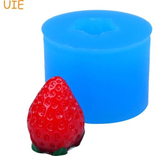 SYL081U 19.3mm 3D Strawberry Silicone Push Mold - Sweet Fruit Mold Sugarcraft, Candle, Cookie Biscuit, Gum Paste, Resin Molds