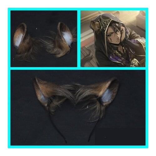 Twisted-Wonderland Leona Kingscholar Cosplay Ear Headwear Hairclip Hairband Cosplay Accessories Halloween Props Take pictures