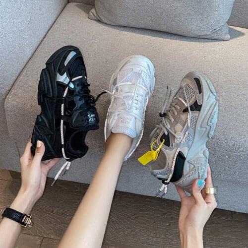 Womens sneakers thick bottom shoes spring autumn drop shipping thick bottom round toe breathing leisure female casual shoes