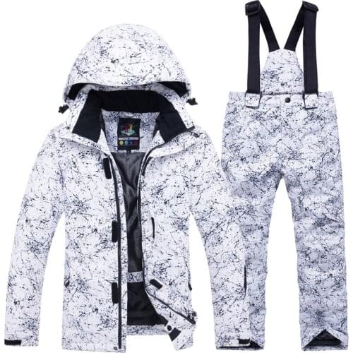 Winter Children Ski Suit Girl Waterproof Outdoor Snowboard Jacket Boy Overalls Ski Set Thicken Warm Snow Pants Skiing Windproof