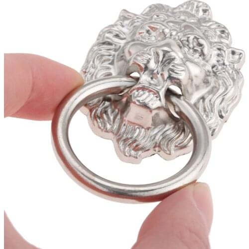 1PCAntique Bronze Lion Head Pulls for Dresser Drawer Cabinet Door Handles Knobs Lion Head Handle Silver White Household hardware