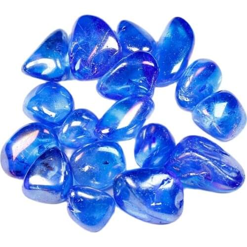 100g/Bag Natural Clear Quartz Electroplated Deep Blue Potted Fish Tank Large Gem Stone Home Decor Reiki Energy Healing Stones